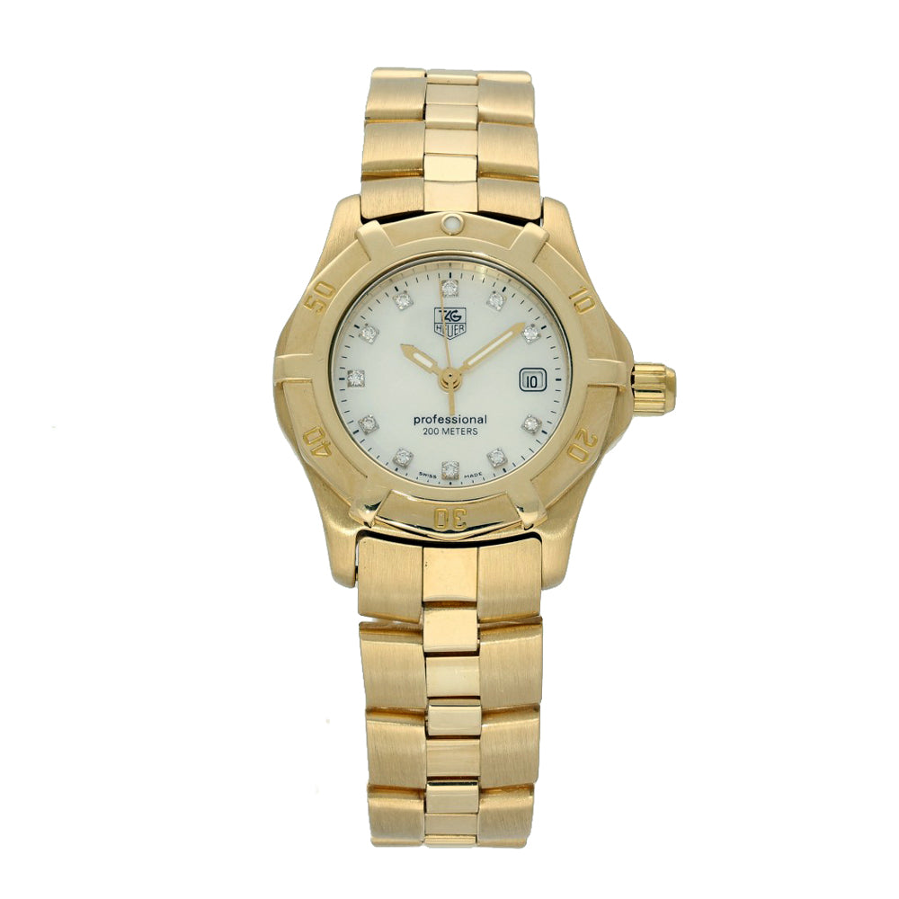 Pre-owned TAG Heuer Professional WN1340 18ct Yellow Gold & Diamond Watch