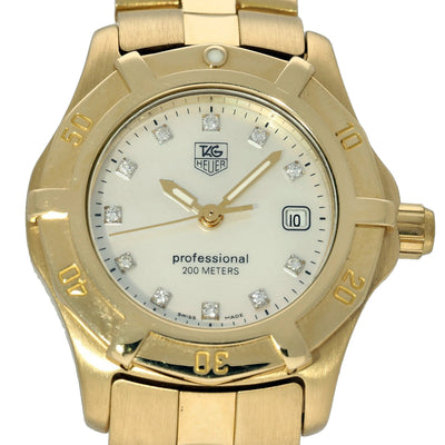 Pre-owned TAG Heuer Professional WN1340 18ct Yellow Gold & Diamond Watch