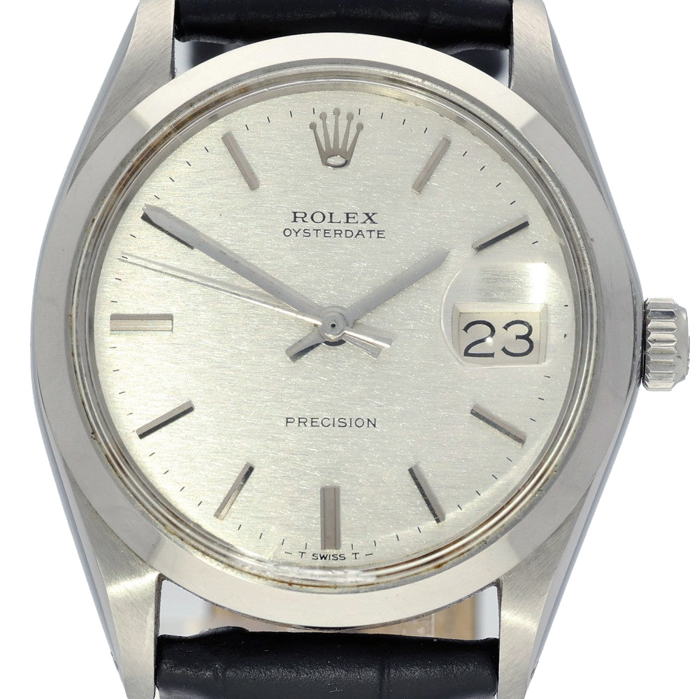 Pre-owned Rolex Oysterdate Precision 6694 Silver Dial Manual Vintage Watch