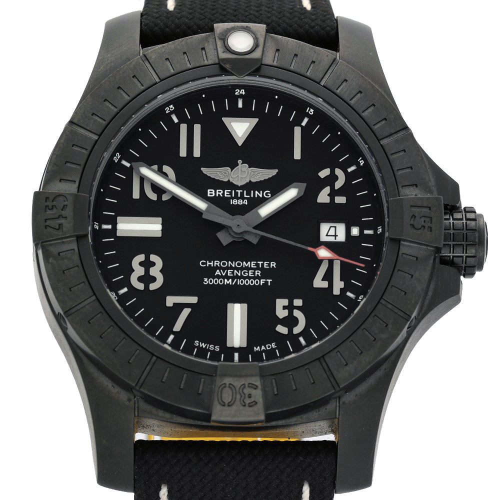 Pre-owned Breitling Avenger 45 Seawolf V17319101B1X1 45mm Black Dial Watch