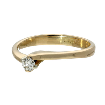 Pre-owned 14ct Yellow Gold 0.10ct Diamond Solitaire Ring