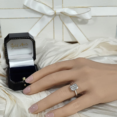 Platinum Laboratory-Grown 1.5ct Radiant Cut Diamond Bezel Set Solitaire Ring