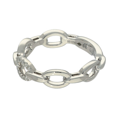 Platinum & Diamond Oval Chain Link Eternity Ring