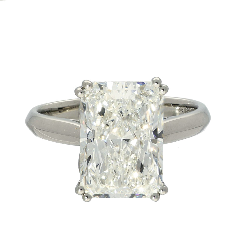 Platinum Laboratory-Grown 5ct Radiant Cut Diamond Solitaire Ring