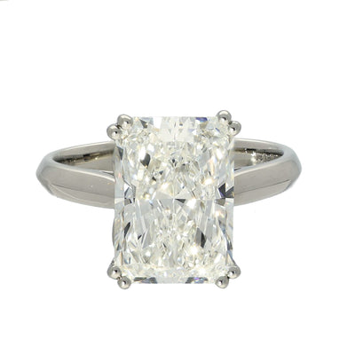 Platinum Laboratory-Grown 5ct Radiant Cut Diamond Solitaire Ring