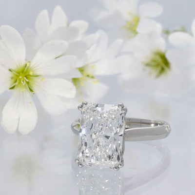Platinum Laboratory-Grown 5ct Radiant Cut Diamond Solitaire Ring