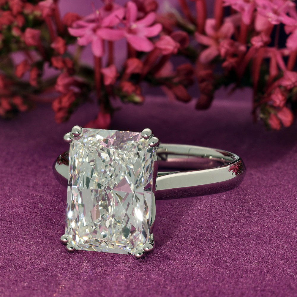Platinum Laboratory-Grown 5ct Radiant Cut Diamond Solitaire Ring