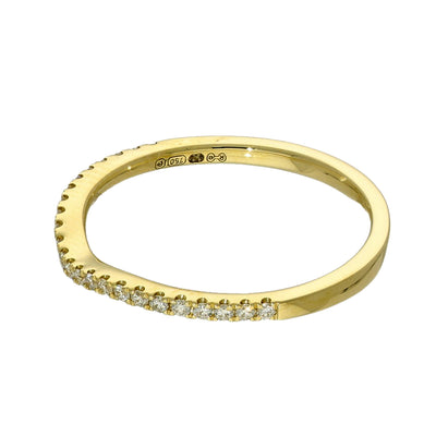 18ct Yellow Gold Diamond Slim Wishbone Eternity Ring