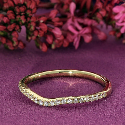 18ct Yellow Gold Diamond Slim Wishbone Eternity Ring