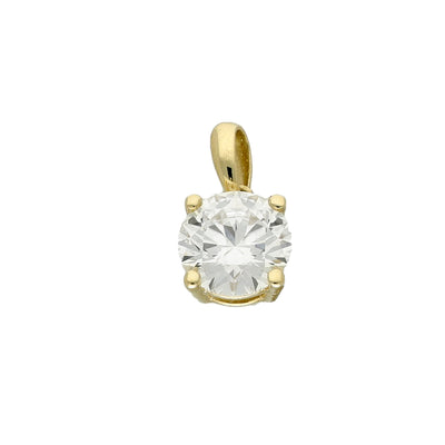 9ct Yellow Gold 4-Claw 1ct Laboratory-Grown Diamond Solitaire Pendant