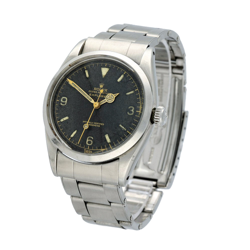 Pre-owned Rolex Explorer 6610 1955 "Red depth" watch