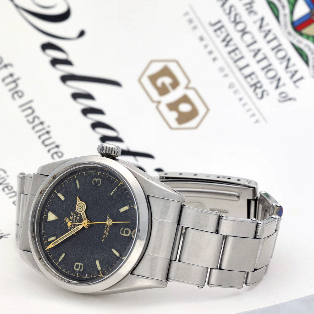 Pre-owned Rolex Explorer 6610 1955 "Red depth" watch