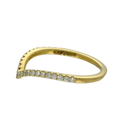 18ct Yellow Gold Diamond Wishbone Half Eternity Ring