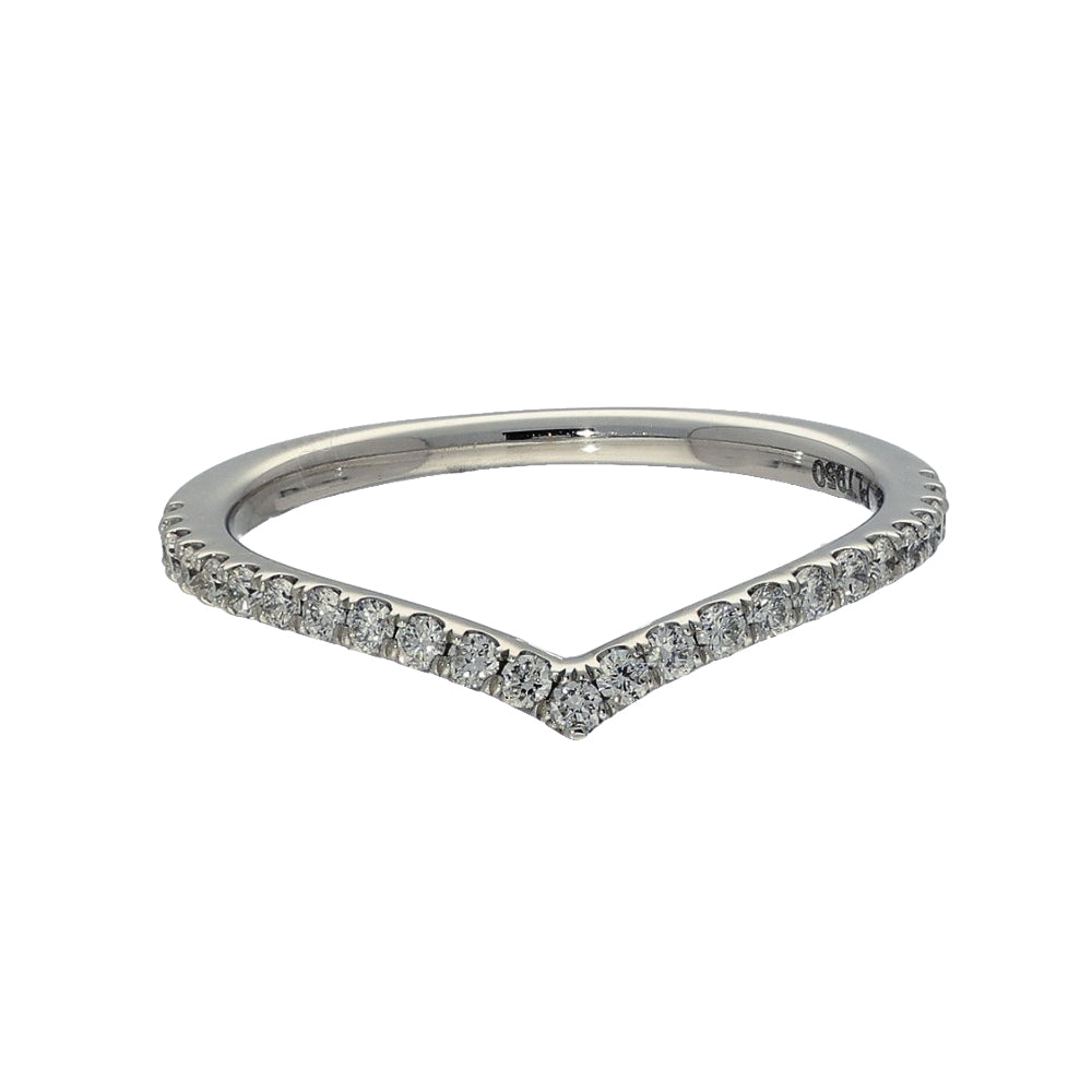 Platinum Diamond Wishbone Half Eternity Ring