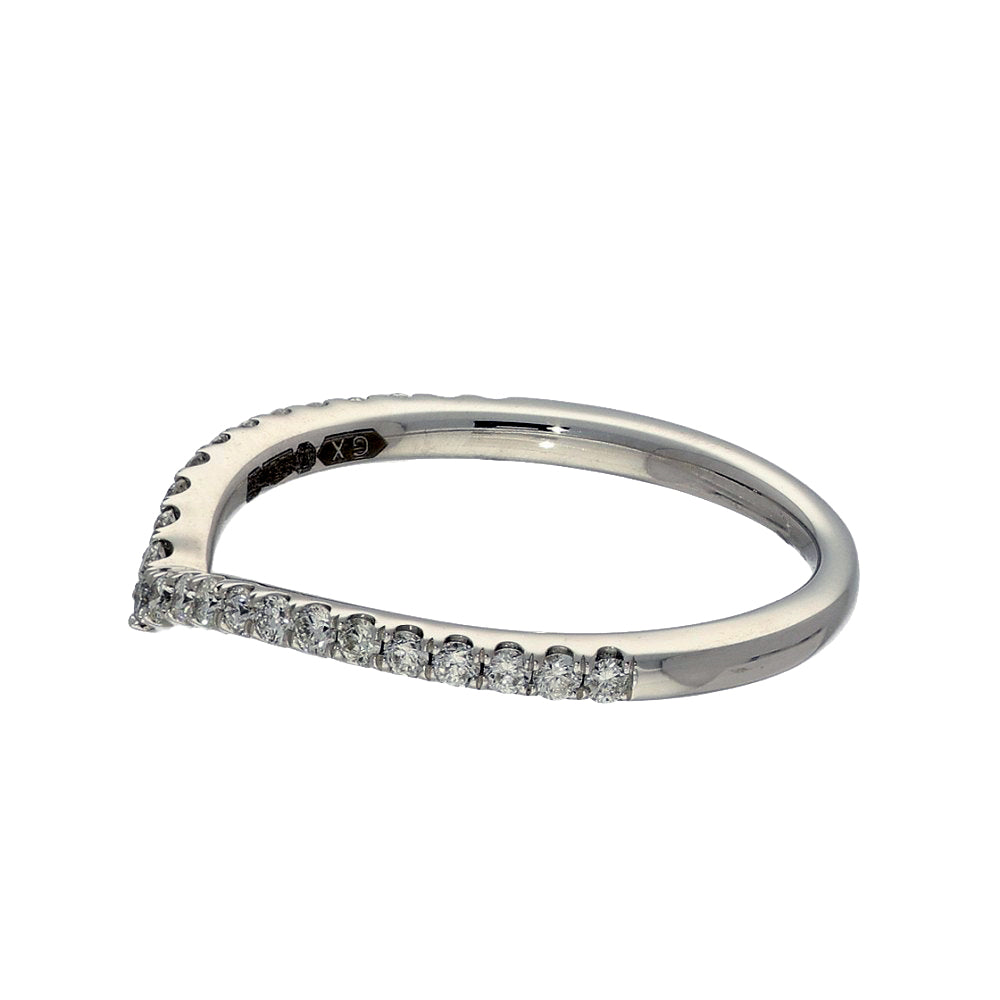 Platinum Diamond Wishbone Half Eternity Ring