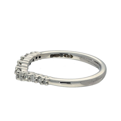 Platinum Graduated Diamond Wishbone Half Eternity Ring