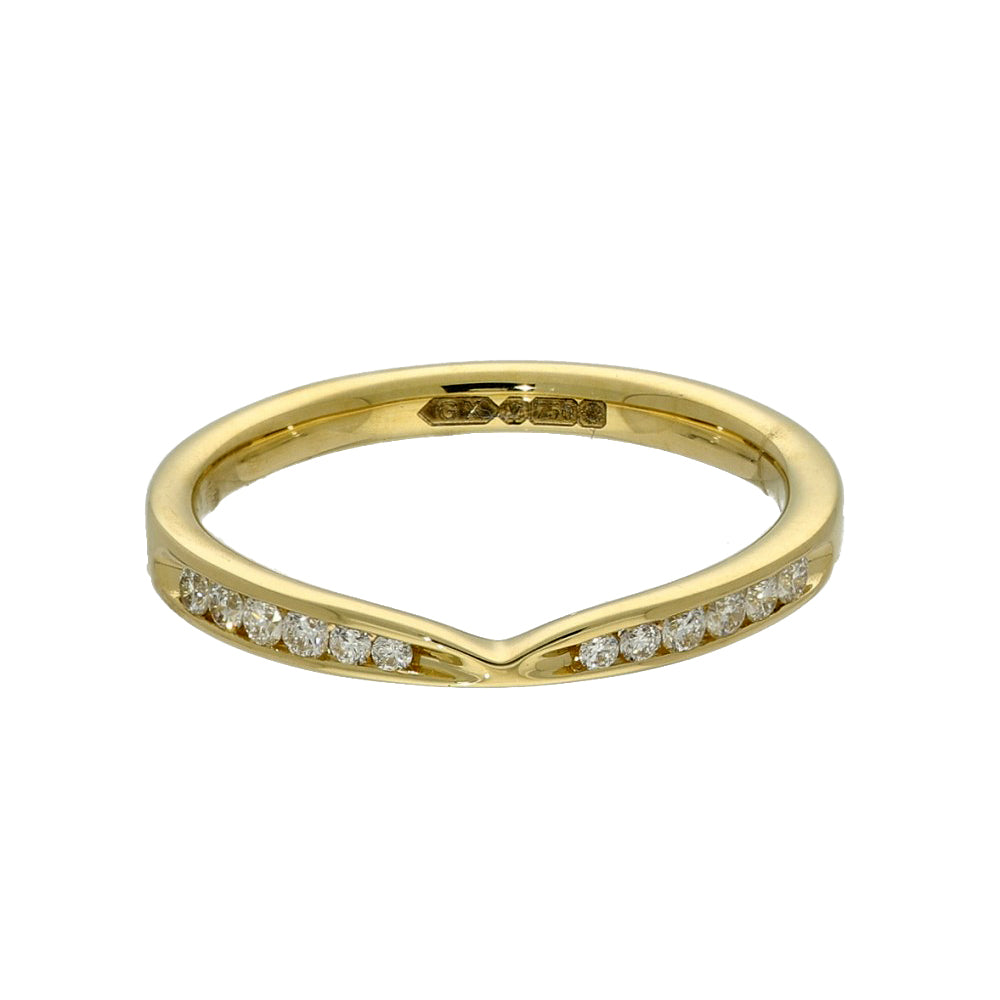 18ct Yellow Gold Diamond Shaped Half Eternity Ring