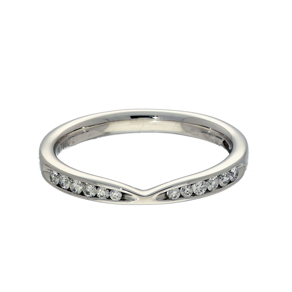 Platinum Diamond Shaped Half Eternity Ring