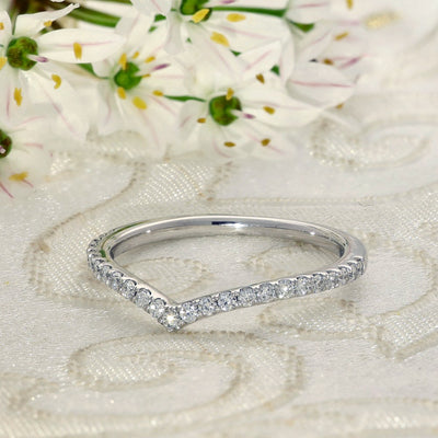 Platinum Diamond Wishbone Half Eternity Ring