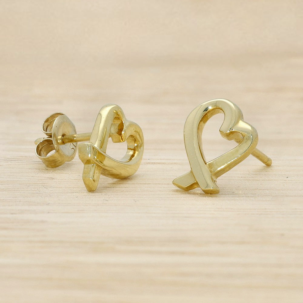 Pre-loved 18ct Yellow Gold Tiffany & Co Paloma Picasso Loving Heart Stud Earrings