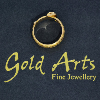 Antique 18ct Yellow Gold Patterned Buckle Ring c.1909