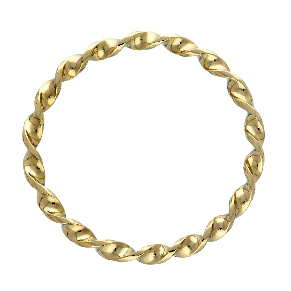Pre-loved Solid 9ct Yellow Gold Twist Bangle 31g