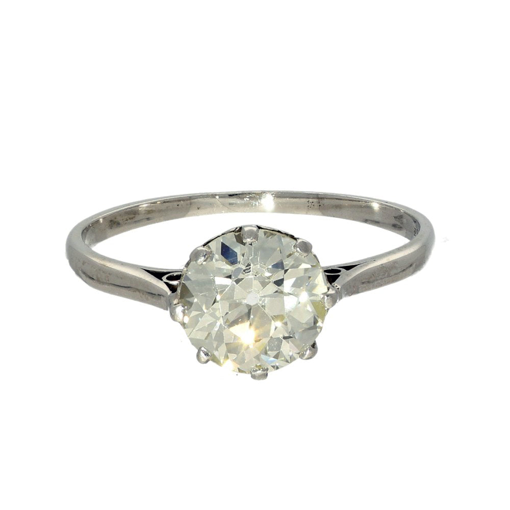 Antique Platinum 2ct Old Cut Diamond Solitaire Engagement Ring