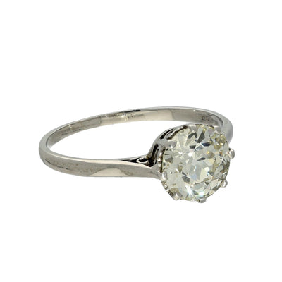 Antique Platinum 2ct Old Cut Diamond Solitaire Engagement Ring