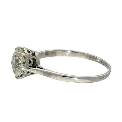 Antique Platinum 2ct Old Cut Diamond Solitaire Engagement Ring