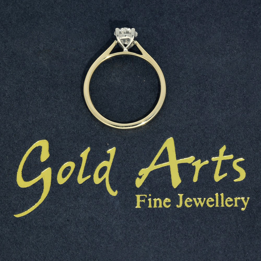 9ct Yellow Gold Laboratory-Grown 1ct Oval Diamond Solitaire Ring