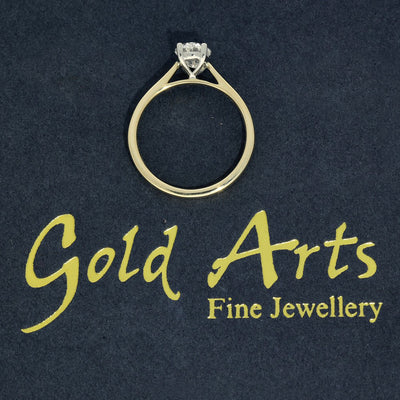 9ct Yellow Gold Laboratory-Grown 1ct Oval Diamond Solitaire Ring