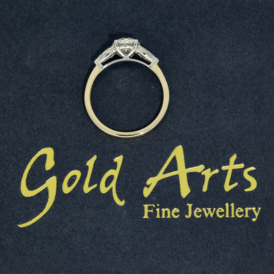 9ct Yellow Gold 1.50ct Laboratory-Grown Diamond Pear & Round Trilogy Ring