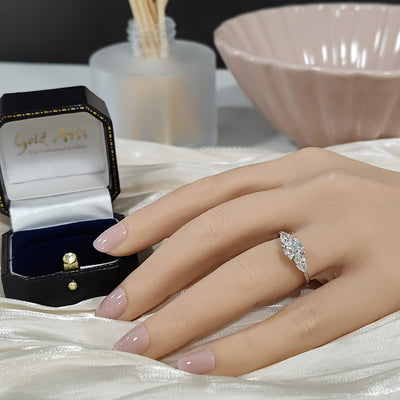 Platinum 1.50ct Laboratory-Grown Diamond Pear & Round Trilogy Ring