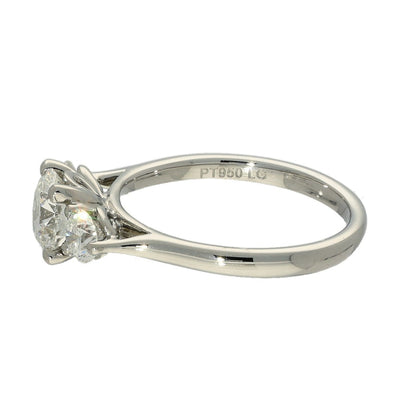 Platinum 1.50ct Laboratory-Grown Diamond Round Brilliant Cut Trilogy Ring