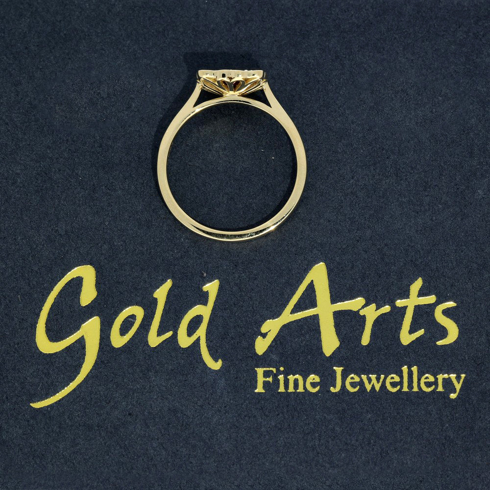 9ct Yellow Gold Ruby and Diamond Square Halo Ring