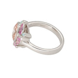 9ct White Gold, Pink Laboratory-Grown Diamond, Pink Topaz & Opal 'Peony' Ring