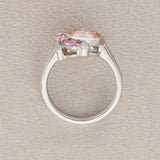 9ct White Gold, Pink Laboratory-Grown Diamond, Pink Topaz & Opal 'Peony' Ring