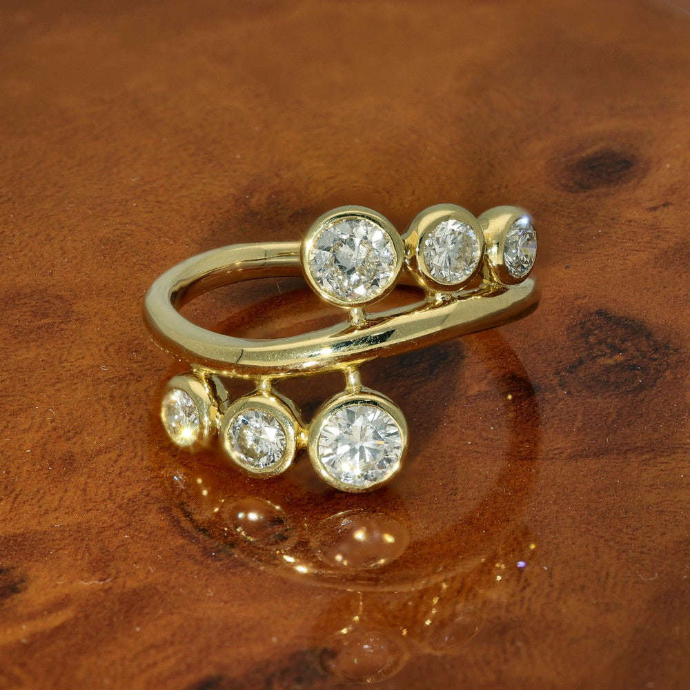 18ct Yellow Gold 1ct Bezel Set Diamond Cocktail Ring