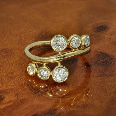 18ct Yellow Gold 1ct Bezel Set Diamond Cocktail Ring