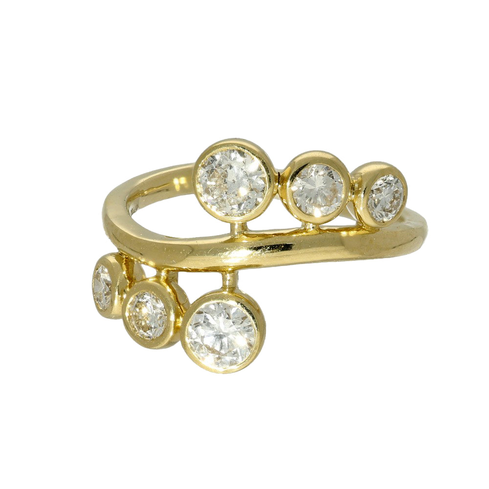 18ct Yellow Gold 1ct Bezel Set Diamond Cocktail Ring