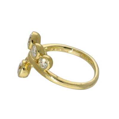 18ct Yellow Gold 1ct Bezel Set Diamond Cocktail Ring