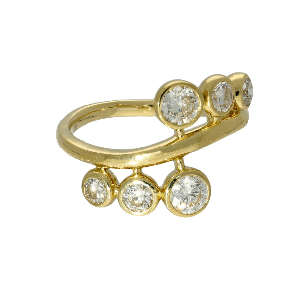 18ct Yellow Gold 1ct Bezel Set Diamond Cocktail Ring