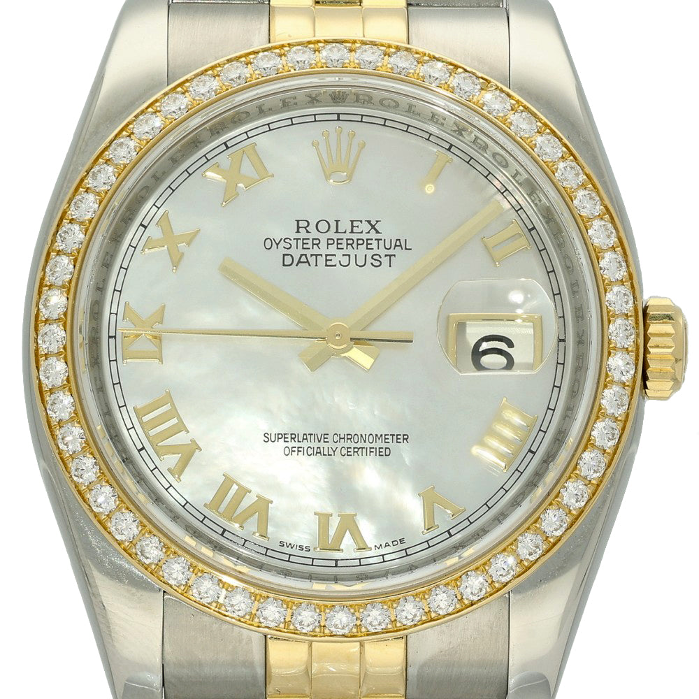 Preowned Rolex Date Just Mother of Pearl Dial 36mm 116243 2009 Watch