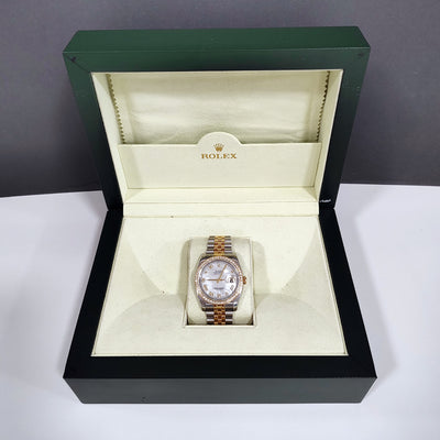 Preowned Rolex Date Just Mother of Pearl Dial 36mm 116243 2009 Watch