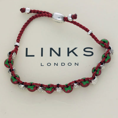 Pre-loved Links of London Silver Wimbledon Tennis Strawberry Friendship Bracelet
