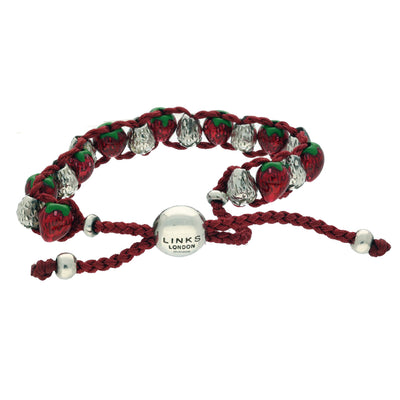 Pre-loved Links of London Silver Wimbledon Tennis Strawberry Friendship Bracelet