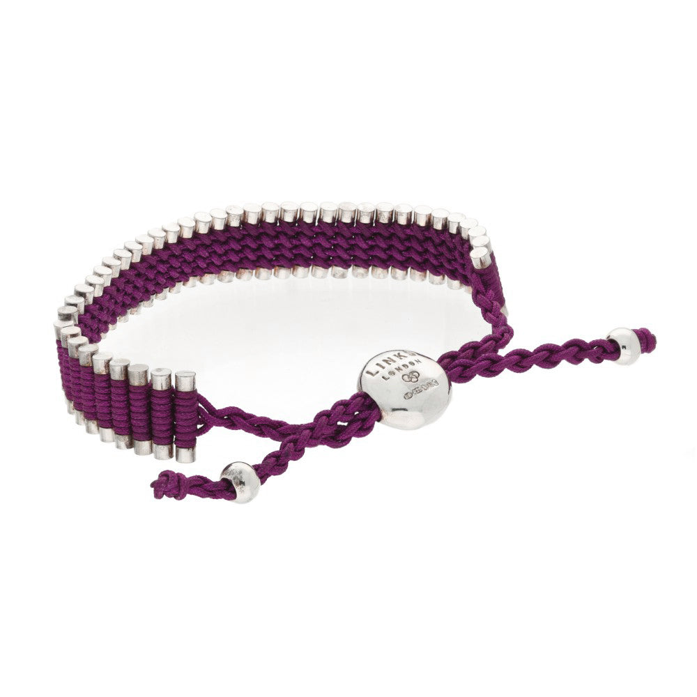 Pre-loved Links of London Silver Purple Friendship Bracelet