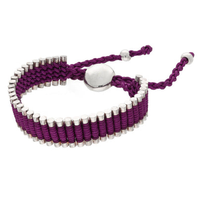 Pre-loved Links of London Silver Purple Friendship Bracelet