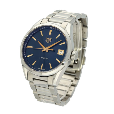 Pre-owned Tag Heuer Carrera WBK1312 36mm Blue Sunray Dial Quartz Watch