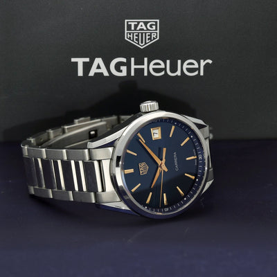 Pre-owned Tag Heuer Carrera WBK1312 36mm Blue Sunray Dial Quartz Watch